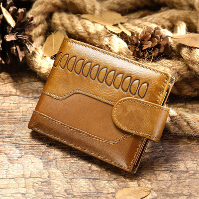 Vintage Money Clip Genuine Leather  Multi-Slot License Card Bag Wallet