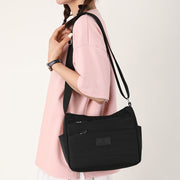 Multi Pocket Nylon Roomy Women Purse Handbags Solid Color Casual Crossbody Shoulder Bag