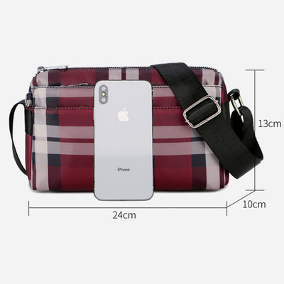 Multiple Compartment Nylon Purse For Women Classic Waterproof Crossbody Bag