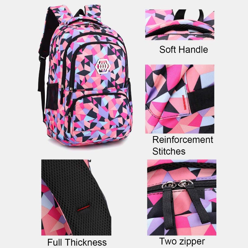 Rolling Wheels School Bag For Boys Girls Colorful Printing Backpack