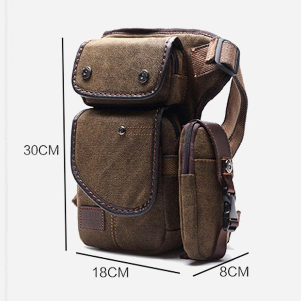 Leg Bag For Men Durable Vertical Outdoor Sports Canvas Bag