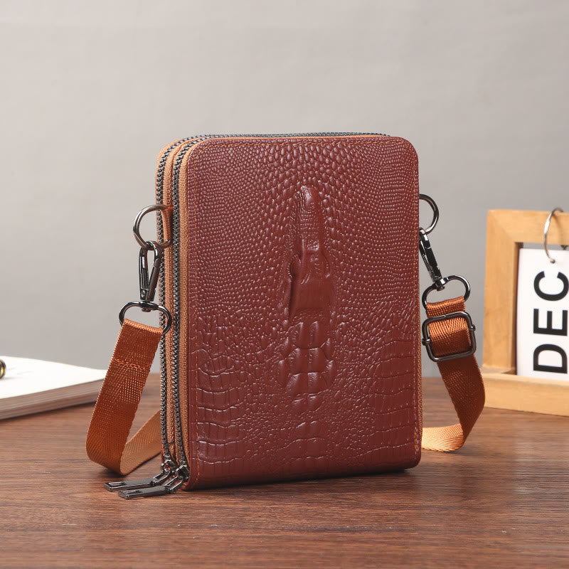 Detachable Strap Phone Bag For Women Embossing Leather Crossbody Bag