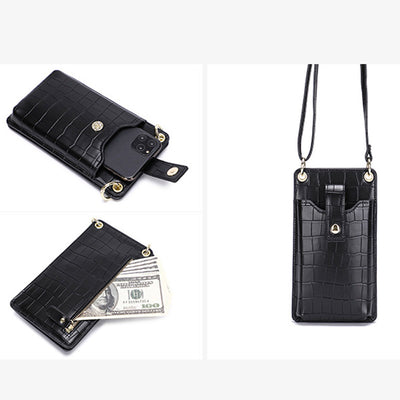 Leather Crossbody Purse for Women Universal Phone Bag with Card Slots