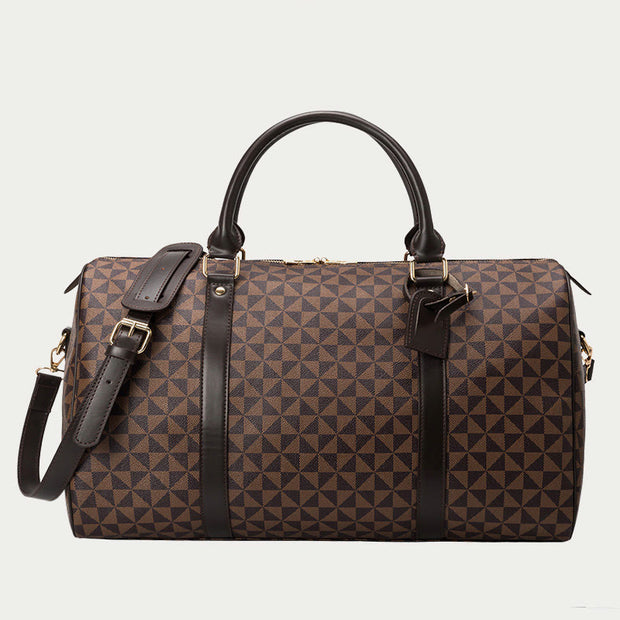 Classic PU Leather Duffel Bag Large Capacity Travel Weekender Handbag