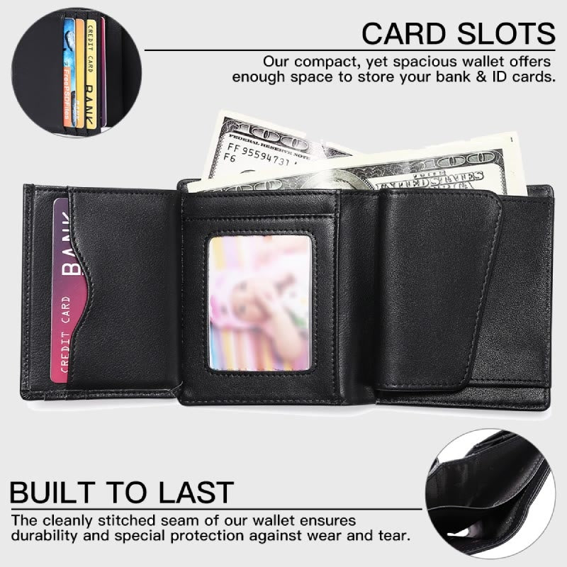 Men Vertical Wallet RFID Blocking Bifold Leather Gentle Purse