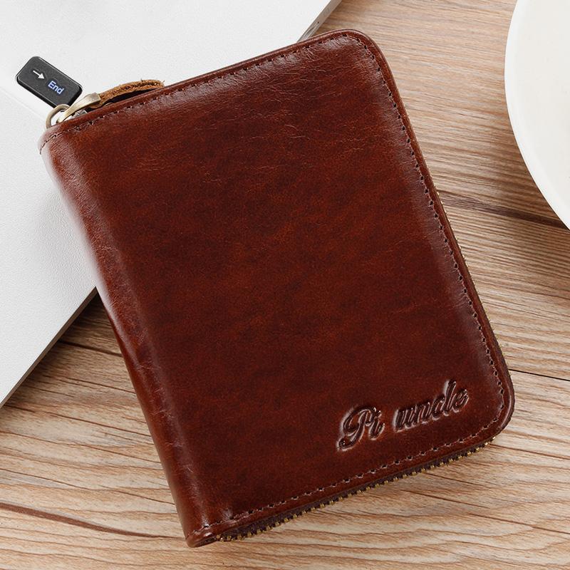 Vertical Multi-Slot Retro RFID Leather Wallet