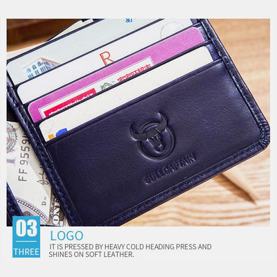 RFID Trifold Genuine Leather Large Capacity Wallet