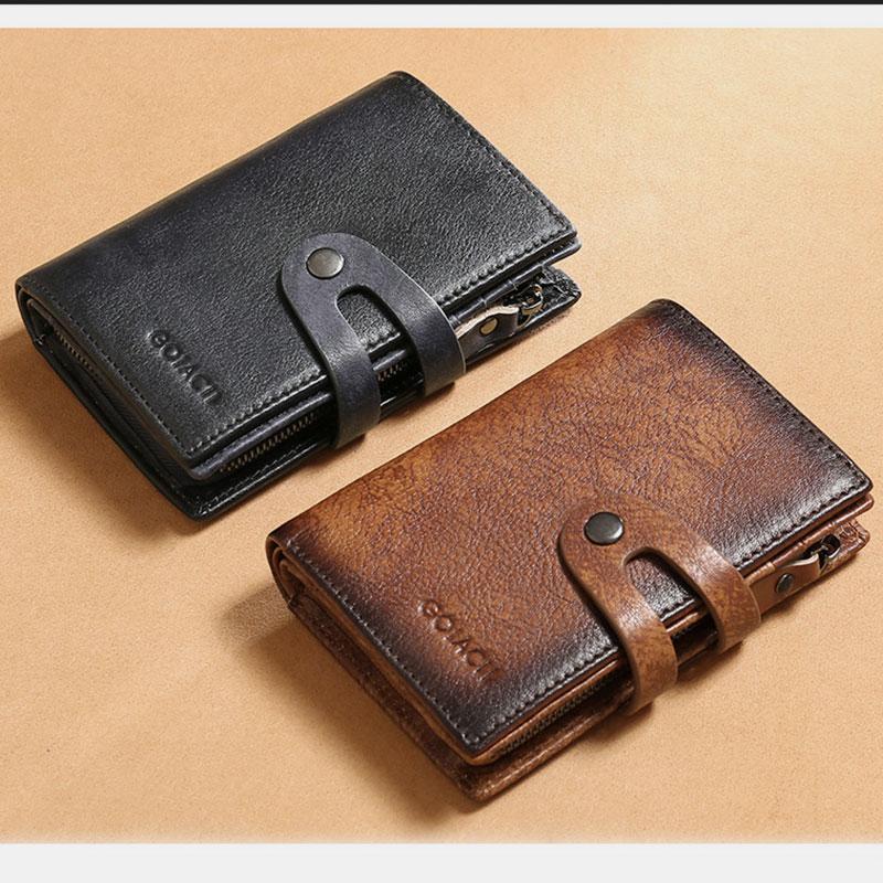 RFID Leather Retro Multifunctional Wallet