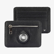 RFID Airtag Zipper Wallet Women Men Lychee Print Leather Card Purse