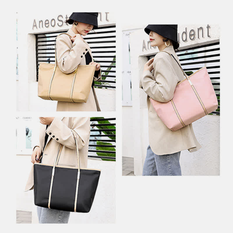 Waterproof Tote Shoulder Bag for Women Big Capacity Nylon Handbag