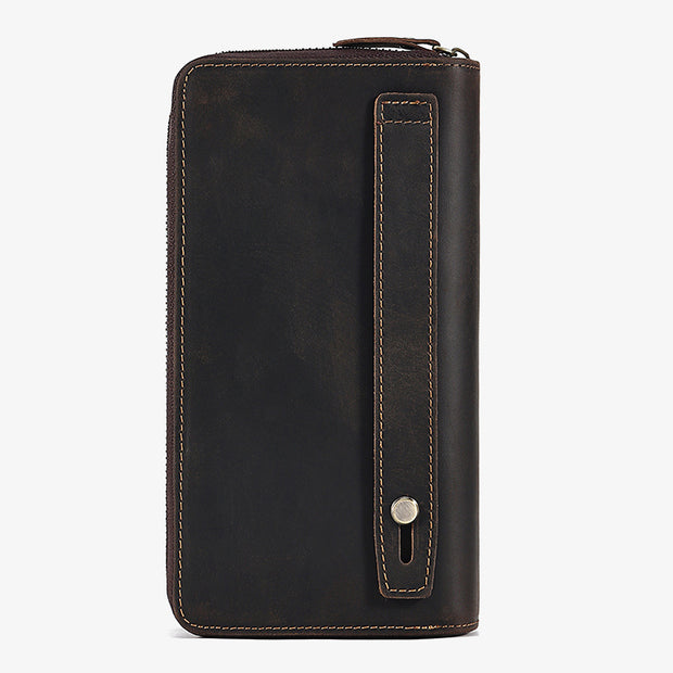 RFID Blocking Gentle Wallet Mens Business Genuine Leather Clutch