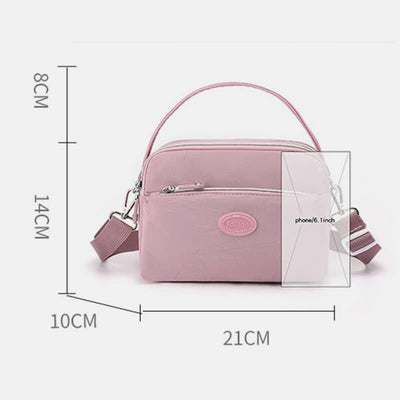 Crossbody Bag for Women Triple Zip Shoulder Bag Casual Nylon Purse