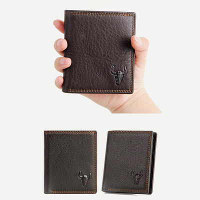 Wallet for Men Mini Cash Holder Genuine Leather Multi-Slot Purse