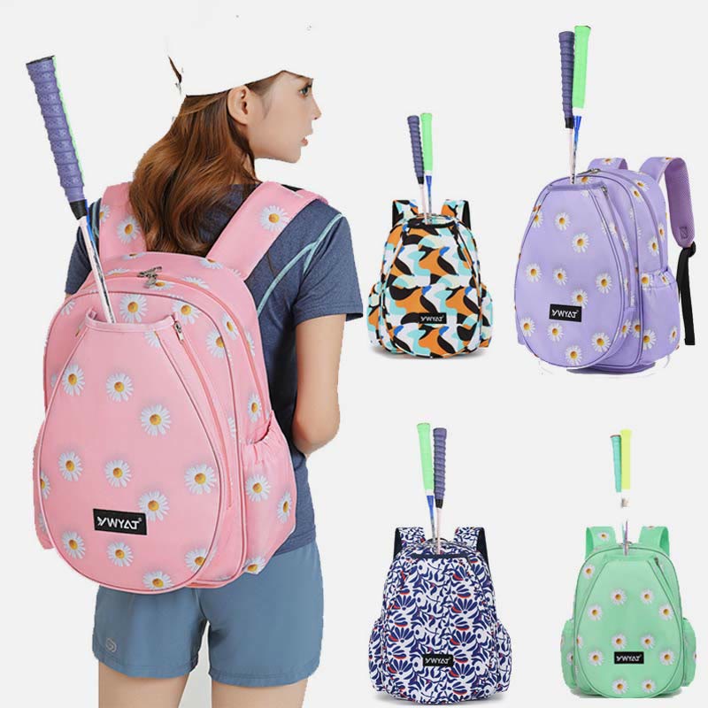 Badminton Backpack For Teens Floral Printing Sports Racket Bag