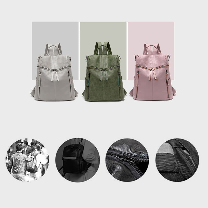 Backpack For Women Cowhide Leather Multi Purpose Travel Bag