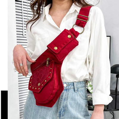 Waist Bag For Women Retro Crossbody Multifunctional Casual Belt Bag