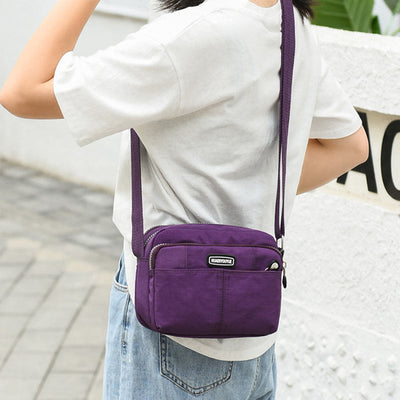 Casual Crossbody Bag For Women Waterproof Triple Layers Nylon Bag