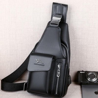 Multi-Compartment Wearing-Resisting Sling Bag with USB Charging Port