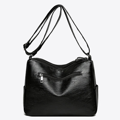 Soft Vegan Leather Bag For Ladies Embossing Pattern Classic Purse