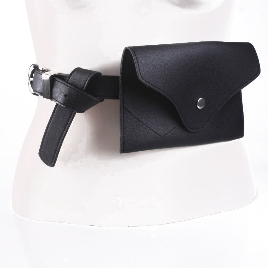 Stylish Waist Bag Vegan Leather Envelope Women Belt Bag