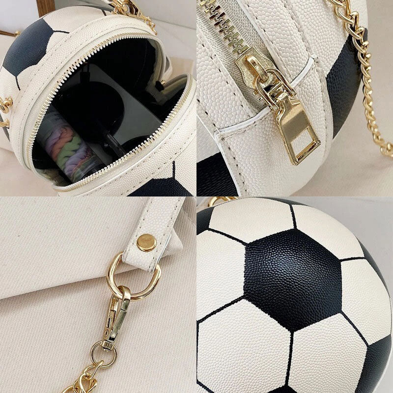 Unique Design Basketball Football Look Mini Round Bag