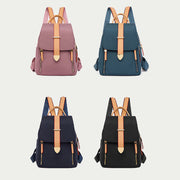 Nylon Backpack For Women Solid Color Large Capacity Leisure Bag