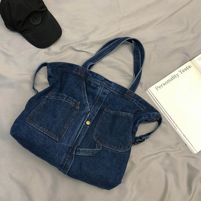 Denim Tote Bag For Women Large Capacity Crossbody Bag