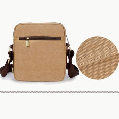 Men's Thicken Canvas Bag Durable Wide Strap Crossbody Shoulder Bag