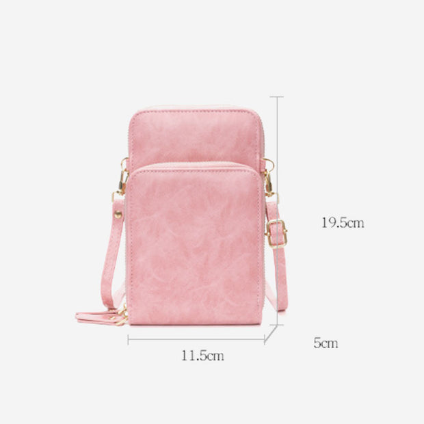 Multi-slot Solid Color Elegant Crossbody Phone Bag