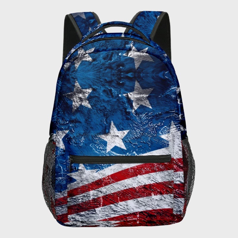 Backpack For Students College American Flag Print Laptop Daypack