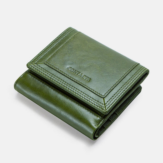 Multifunctional Genuine Leather Short Wallet