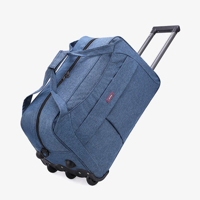 Pull Rod Rolling Tote For Short Trip Collapsible Duffle Bag