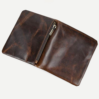 Retro Men's Leather Wallet Bifold Design Slim Holder 6-10 Cards