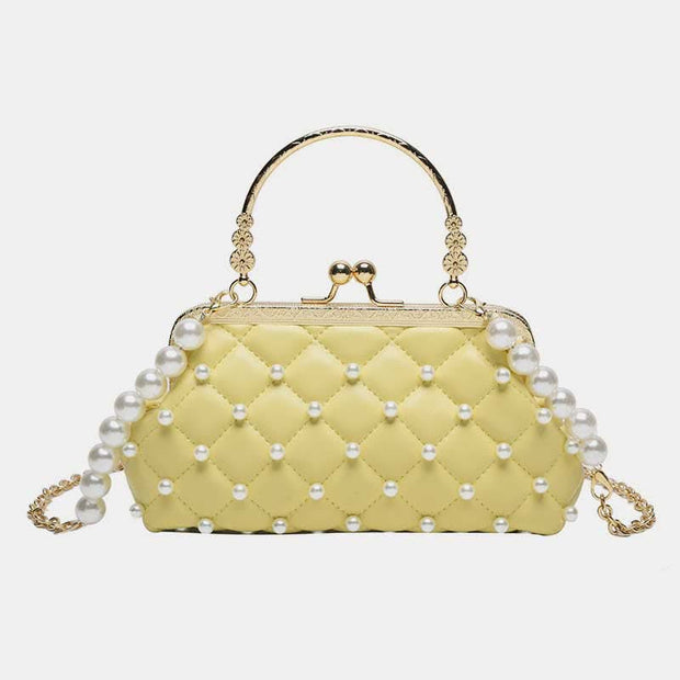 Evening Handbag for Women Clutch Purse Crossbody Bag with Pearl Decorations