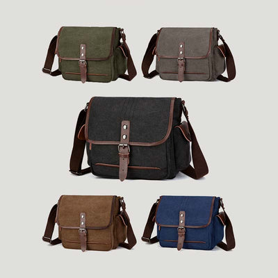 Unisex Retro Canvas Bag Large Functional Crossbody Bag Messenger Bag