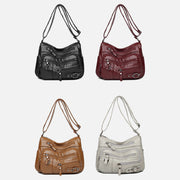 Multiple Pocket Minimalist Leather Purse For Women Organized Crossbody Bag