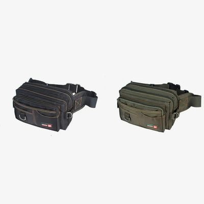 Mens Waterproof Waist Pack Outdoor Multifunctional Large Canvas Bag