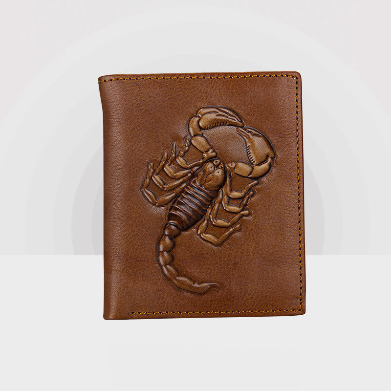 Real Leather Crocodile Engraved Wallet Retro Bifold Wallet