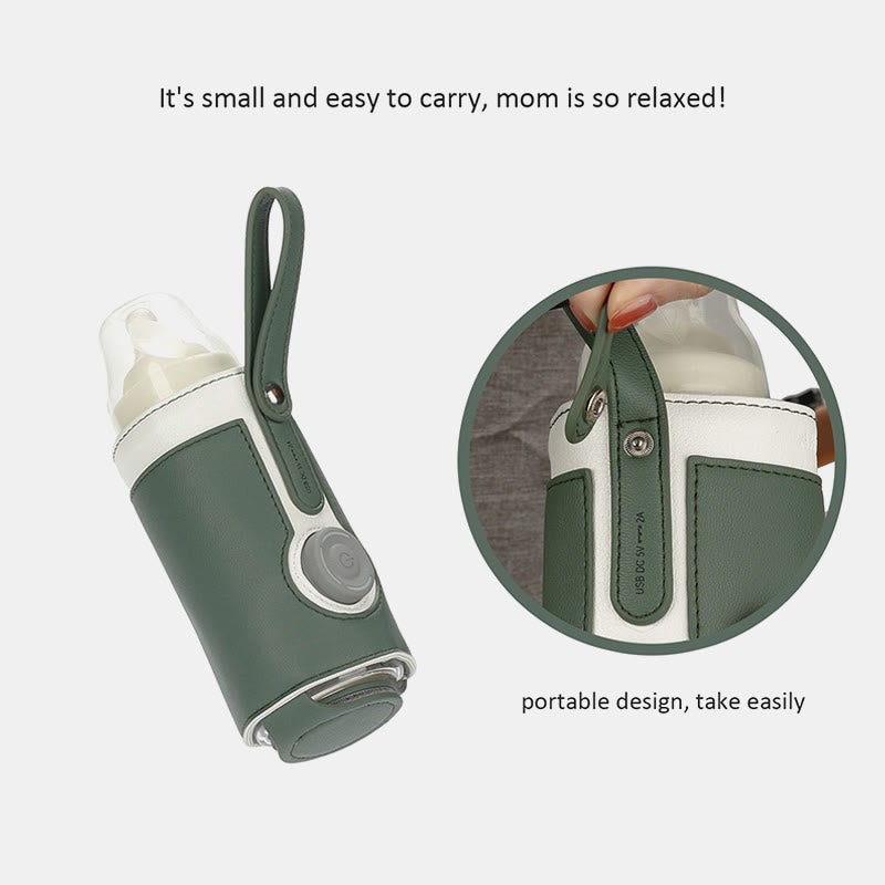 Water Bottle Carrying Case For Baby Portable Leather Adjustable Heating Cup Set