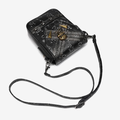 Punk Skull Scorpion Rivet Crossbody Bag Purse with Belt Loop