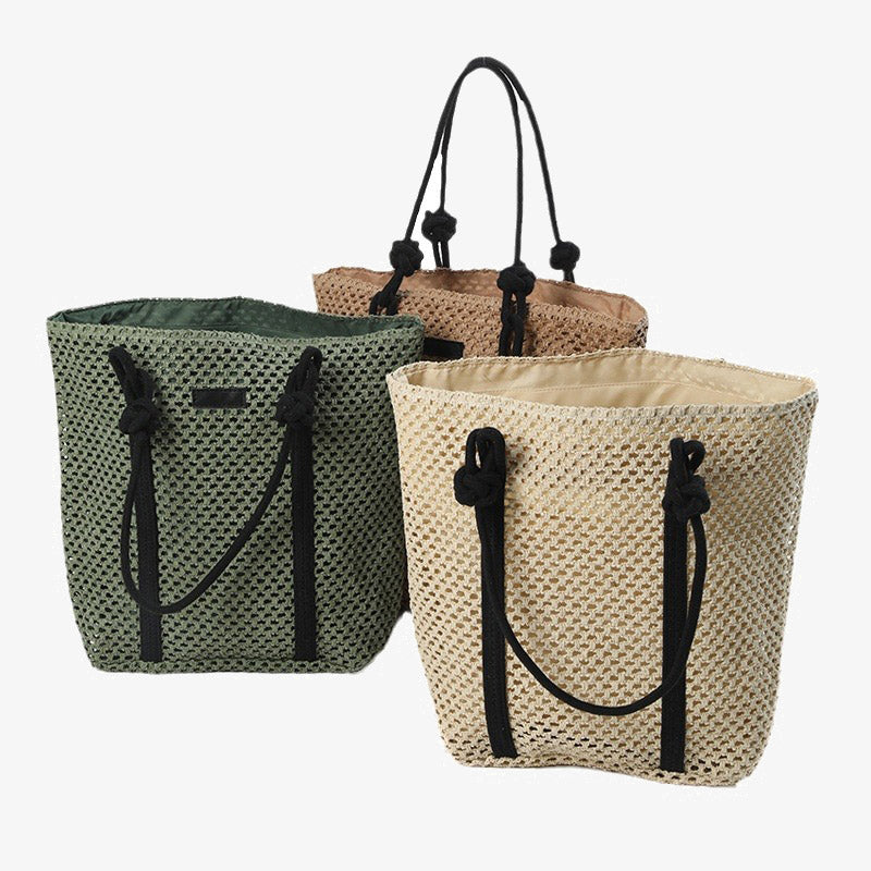 Minimalist Straw Tote For Women Holiday Beach Underarm Bag