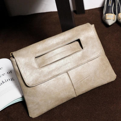 Vegan Leather Shoulder Bag Clutch For Women Fashion Handbag with Crossbody Strap