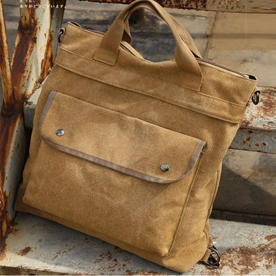 Multifunctional Large Capacity Canvas Handbag Backpack for Women Men Crossbody Shoulder Bag