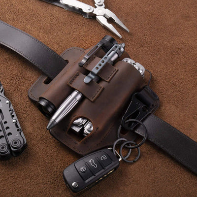 Mens Tools Tactical Bag Outdoor Portable Leather Waist Bag