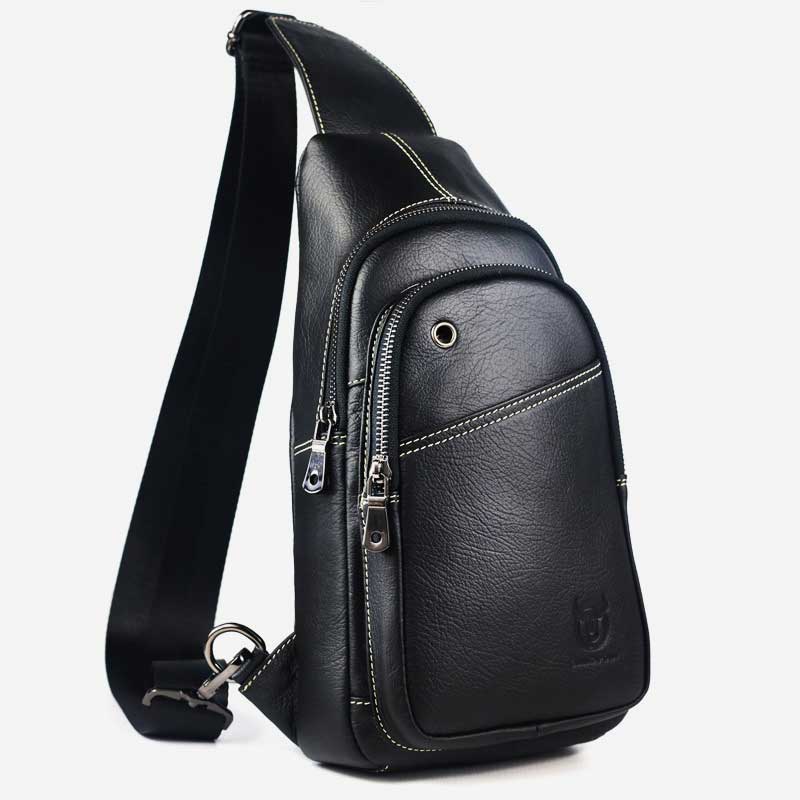 Large Capacity Genuine Leather Sling Bag