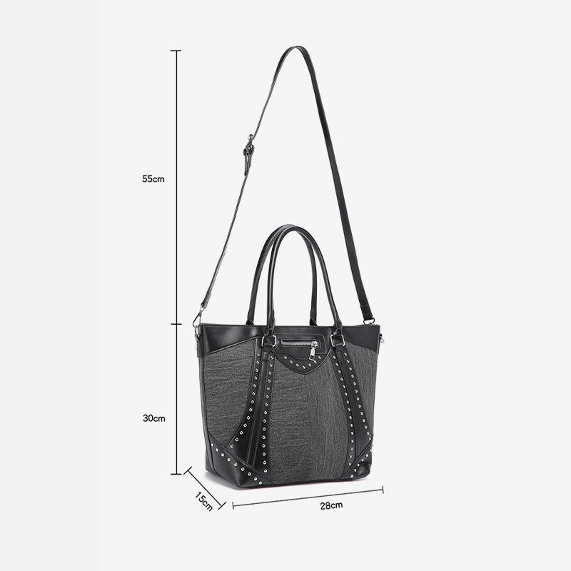 Rivet Tote For Women Triple Strap Multiple Carry Crossbdoy Bag