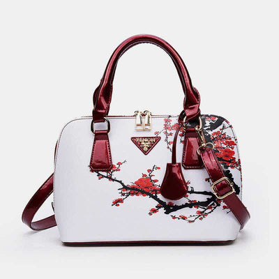 Women Floral Print Demo Satchel Handbag Crossbody Bag Shoulder Purse