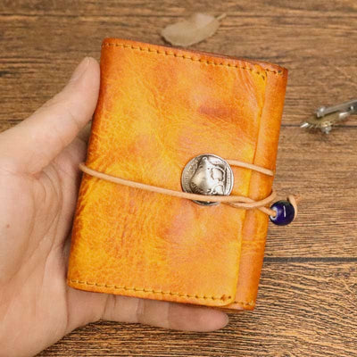 Retro Handmade Genuine Leather Card Holder Wallet for Men Women