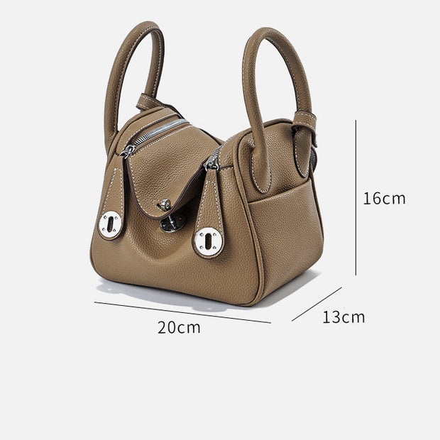 Clamshell Style Outing Handbag Women Minimalist Vegan Leather Crossbody Purse