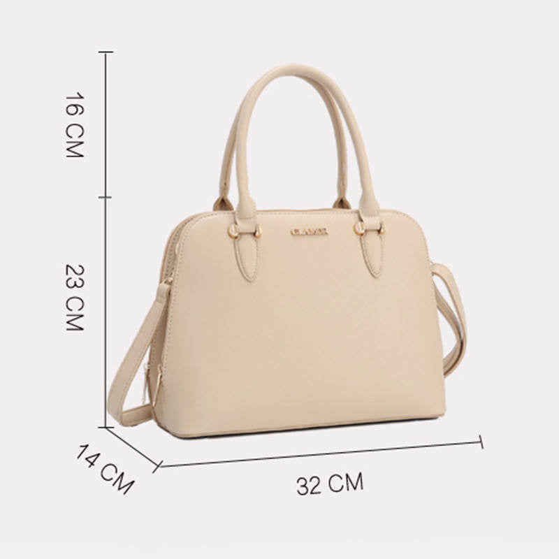 Multi-Carry Solid Handbag Tote Shell Bag